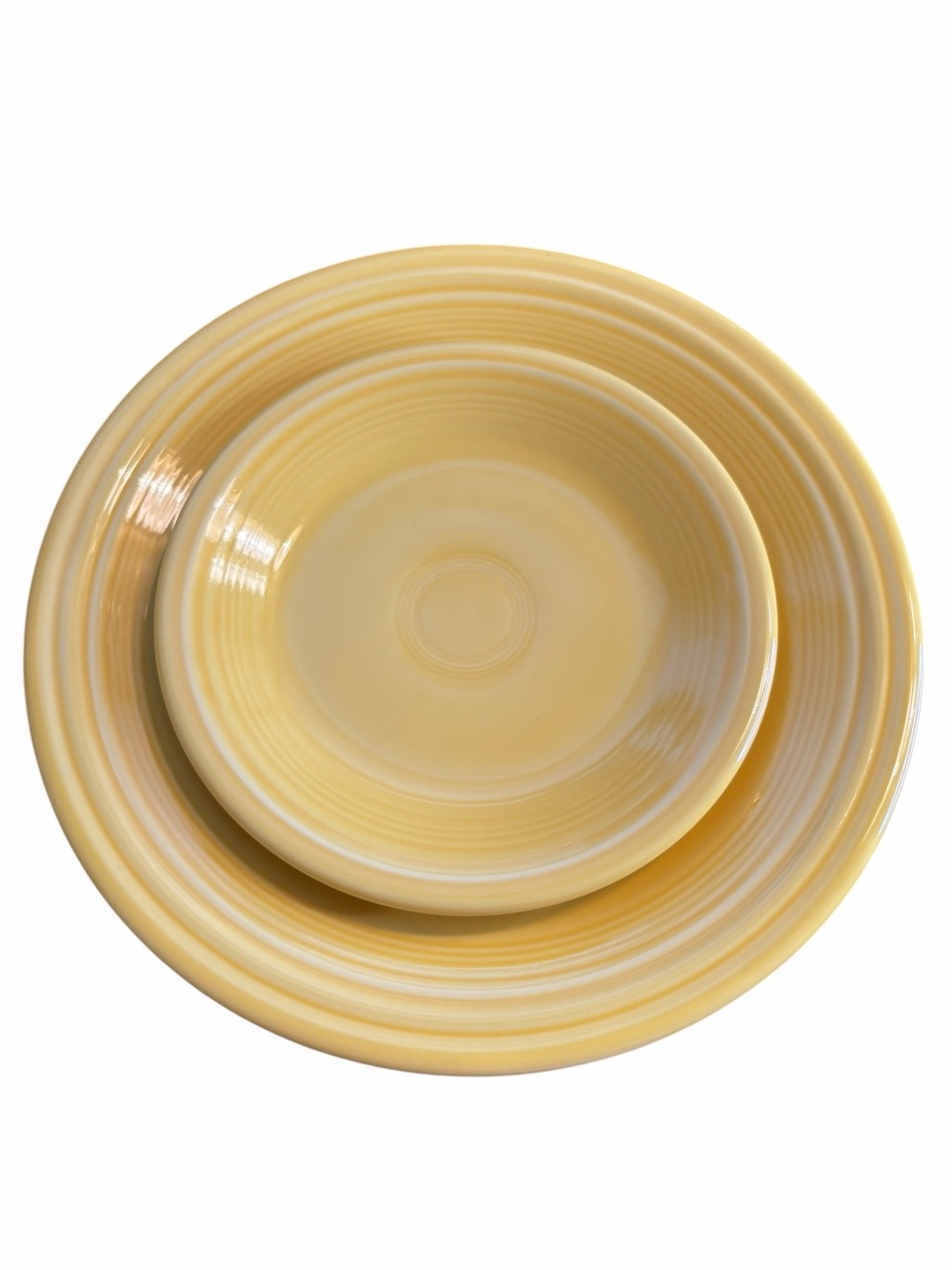 Fiesta Sunflower Yellow Dinner & Salad Plate Set Homer Laughlin USA 2 Pc